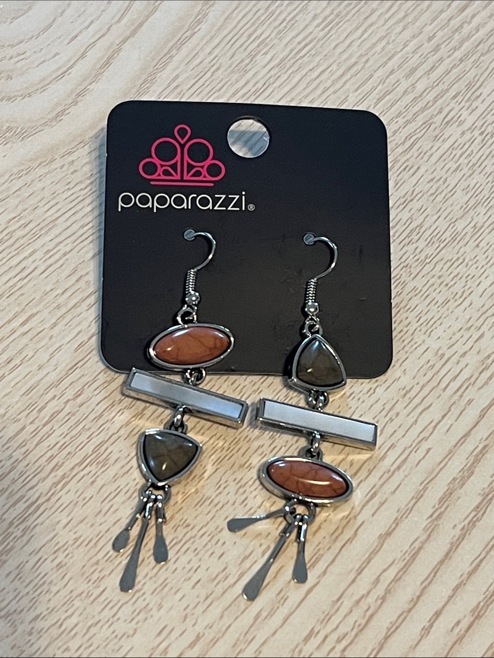 Paparazzi Copper and Gray Dangle Earrings